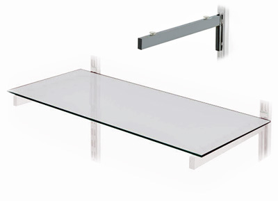 Glass Shelf Brackets (Twin Slot Fit) - Chrome 