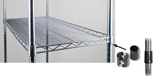Chrome Shelving Unit with four Wire Shelves