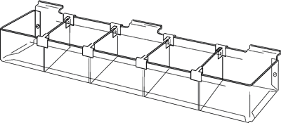 Slatwall Trough with adjustable Dividers