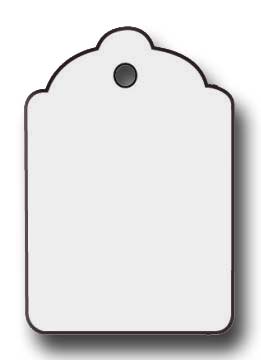 White Unstrung Tags  32 x 22mm