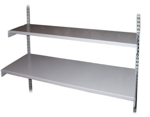 Double Bracket for Continuous Steel Shelf White