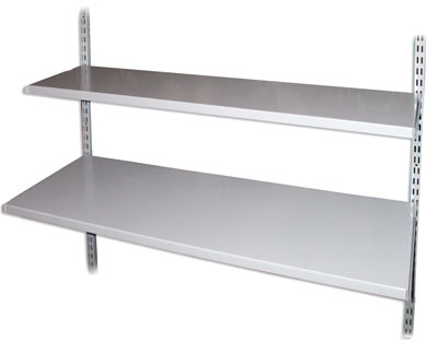 Single Bracket for Continuous Steel Shelf White