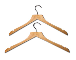 Wooden Shaped Tops Hanger (box of 100)